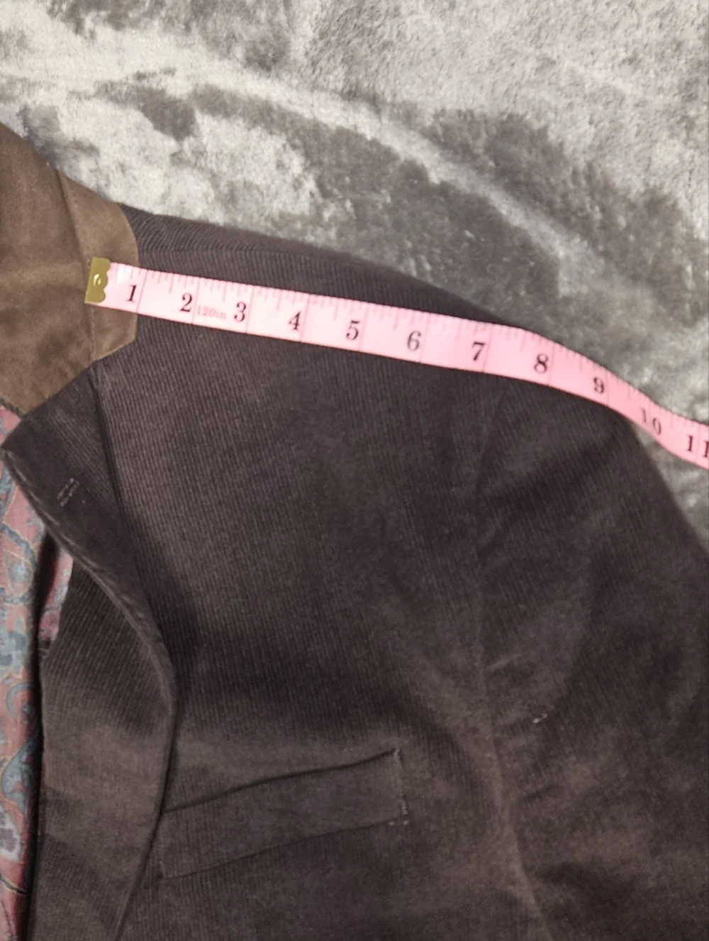 Lauren Ralph Lauren Dark Brown Corduroy Sport Coat with Tan Elbow Patches Derby